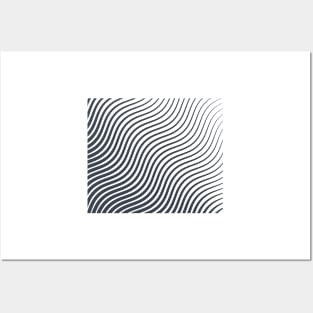 Wavy Lines Black And White Posters and Art